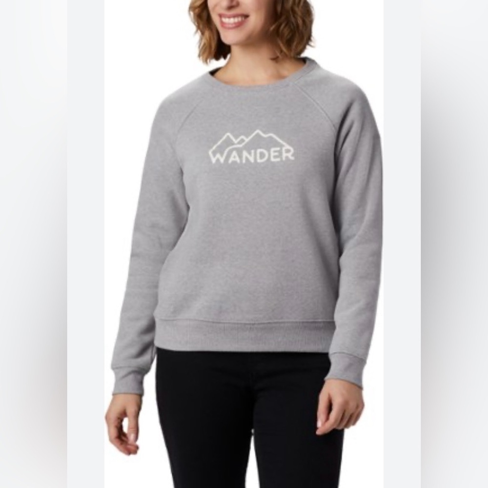 Columbia Gray “Wander” Crewneck Sweatshirt Large Athletic